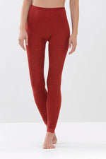Serie Silk Rib Wool Leggings Base Layer- Red Pepper