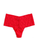 Signature Lace Retro Thong- Red
