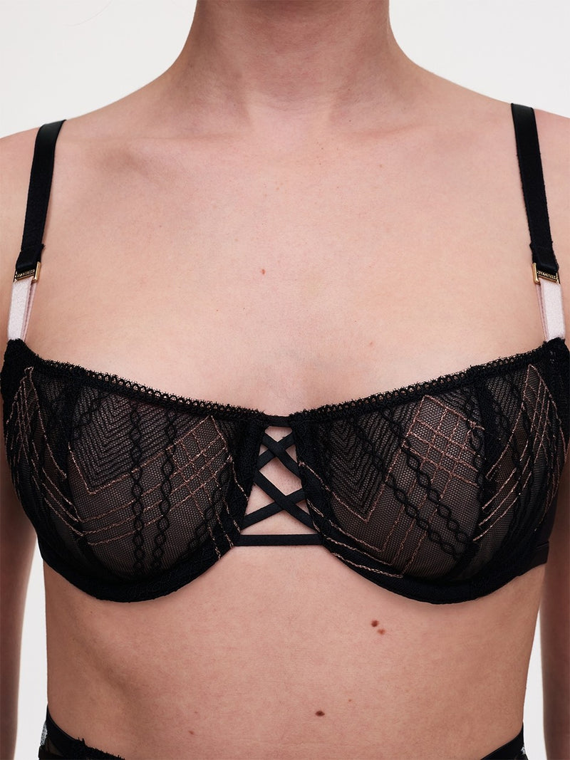 Buy Black Recycled Lace Full Cup Bra 34E, Bras