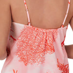 Sea Coral Woven Cotton and Silk Cami w/ Cropped Pant PJ Set